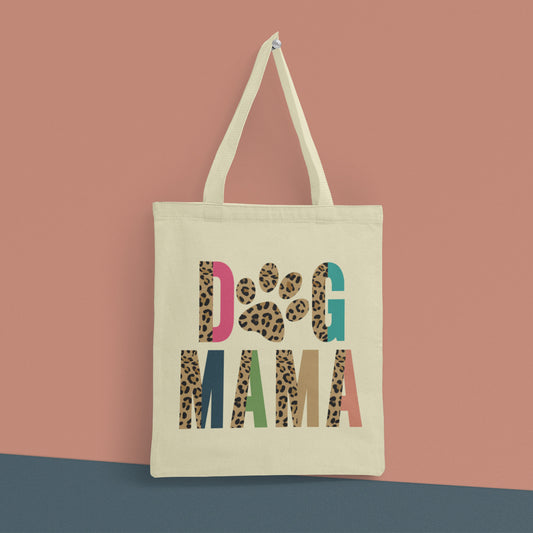 Dog Mama Leopard Tote Bag