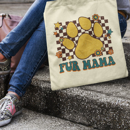 Fur Mama Retro Tote Bag