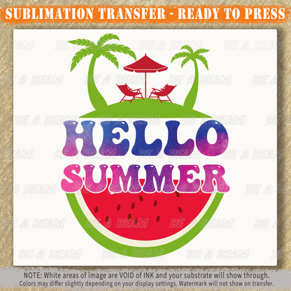 Hello Summer Watermelon Sublimation Transfer