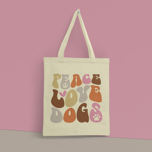 Peace Love Dogs Tote Bag