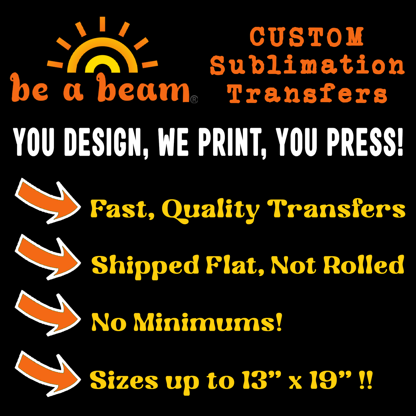 CUSTOM Sublimation Transfers